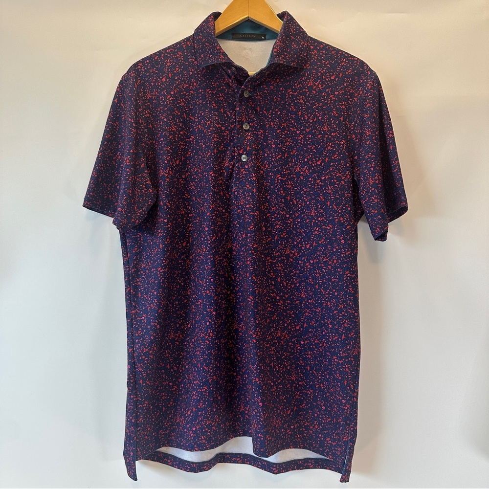 Greyson Angel Tears Print Golf Polo Mens Medium Color: MALTES